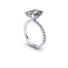 Emerald Cut Moissanite Engagement ring Forever One Moissanite