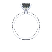 Emerald Cut Moissanite Engagement ring Forever One Moissanite