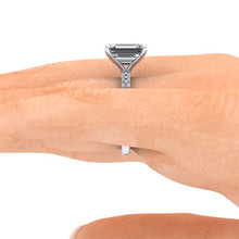 Emerald Cut Moissanite Engagement ring Forever One Moissanite
