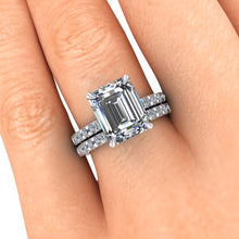Emerald Cut Moissanite Engagement ring Forever One Moissanite
