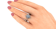 Oval Moissanite Engagement Ring Diamond Hidden Halo