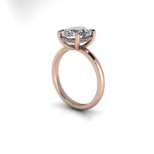 Oval Moissanite Engagement Ring Diamond Hidden Halo