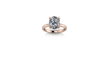 Oval Moissanite Engagement Ring Diamond Hidden Halo