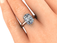Elongated Cushion Cut Crushed Ice Moissanite Engagement Ring