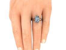 Elongated Cushion Cut Crushed Ice Moissanite Engagement Ring