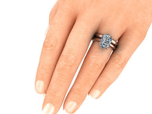 Elongated Cushion Cut Crushed Ice Moissanite Engagement Ring