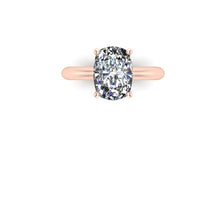 Elongated Cushion Cut Crushed Ice Moissanite Engagement Ring