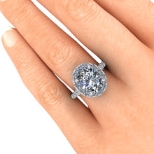 Earth Friendly Oval Forever One Moissanite Engagement Ring 4 Carats