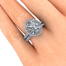 Earth Friendly Oval Forever One Moissanite Engagement Ring 4 Carats