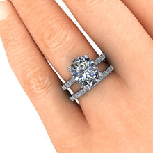Oval Moissanaite Engagement Ring, 4.20 Carats, Recycled Platinum, Ethical Diamonds