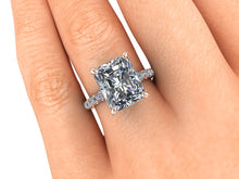 Large Harro Moissanite and Diamond Engagement Ring