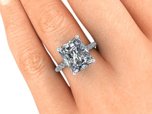 Radiant Cut NEO Moissanite Engagement Ring, 3.90 Carats, Recycled White Gold