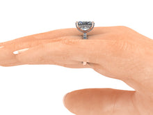 Large Harro Moissanite and Diamond Engagement Ring