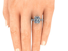 Radiant Cut NEO Moissanite Engagement Ring, 3.90 Carats, Recycled White Gold