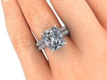 Large Harro Moissanite and Diamond Engagement Ring
