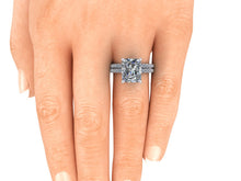 Radiant Cut NEO Moissanite Engagement Ring, 3.90 Carats, Recycled White Gold