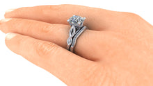 Sculptural Solitaire in 14k Recycled White Gold with a One Carat Lab Created Diamond Center