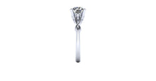Sculptural Solitaire in 14k Recycled White Gold with a One Carat Lab Created Diamond Center