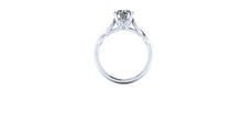 Sculptural Solitaire in 14k Recycled White Gold with a One Carat Lab Created Diamond Center