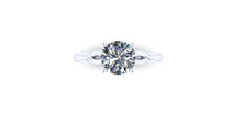 Sculptural Solitaire in 14k Recycled White Gold with a One Carat Lab Created Diamond Center