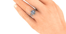 Sculptural Solitaire in 14k Recycled White Gold with a One Carat Lab Created Diamond Center