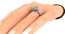 Sculptural Solitaire in 14k Recycled White Gold with a One Carat Lab Created Diamond Center