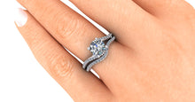 Contemporary Diamond Engagement Ring, Bypass Style in Platinum