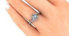 Contemporary Diamond Engagement Ring, Bypass Style in Platinum