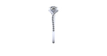 Contemporary Diamond Engagement Ring, Bypass Style in Platinum