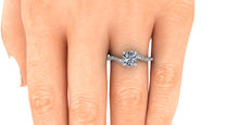 Contemporary Diamond Engagement Ring, Bypass Style in Platinum