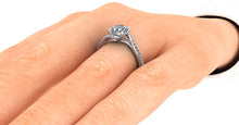 Contemporary Diamond Engagement Ring, Bypass Style in Platinum