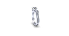 Contemporary Diamond Engagement Ring, Bypass Style in Platinum