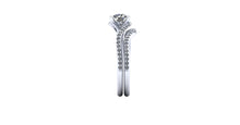 Contemporary Diamond Engagement Ring, Bypass Style in Platinum