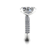 Custom Moissanite Engagement Ring, 7 Carat Oval Crushed Ice Moissanite