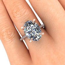 Moissanite Engagement Ring, 5 Carat Oval Moissanite, Recycled Rose Gold