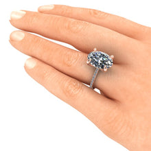 Moissanite Engagement Ring, 5 Carat Oval Moissanite, Recycled Rose Gold