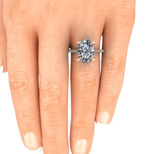 Moissanite Engagement Ring, 5 Carat Oval Moissanite, Recycled Rose Gold
