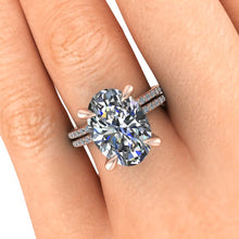 Moissanite Engagement Ring, 5 Carat Oval Moissanite, Recycled Rose Gold