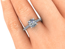 Forever One Moissanite Engagement Ring in Recycled White Gold