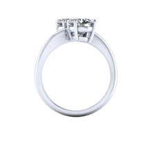 Moissanite Bypass Engagement Ring, 2.50 Carats Moissanite, Recycled White Gold