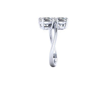 Moissanite Bypass Engagement Ring, 2.50 Carats Moissanite, Recycled White Gold