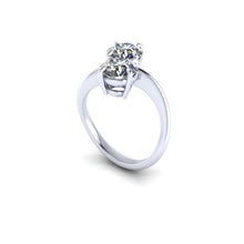 Moissanite Bypass Engagement Ring, 2.50 Carats Moissanite, Recycled White Gold