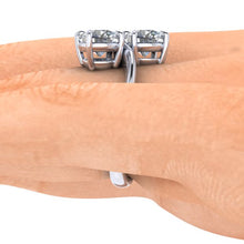 Moissanite Bypass Engagement Ring, 2.50 Carats Moissanite, Recycled White Gold