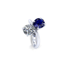 Moissanite Bypass Engagement Ring, 2.50 Carats Moissanite, Recycled White Gold