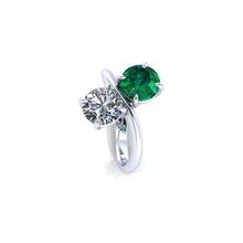 Moissanite Bypass Engagement Ring, 2.50 Carats Moissanite, Recycled White Gold