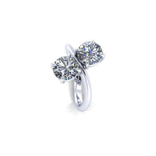 Moissanite Bypass Engagement Ring, 2.50 Carats Moissanite, Recycled White Gold
