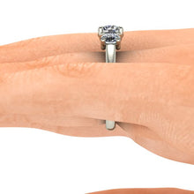 Moissanite Engagement Ring, 3 Stone Classic Setting, 18K White Gold