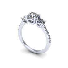 Trilogy Engagement Ring 3 Diamonds Recycled Platinum
