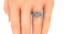 Trilogy Engagement Ring 3 Diamonds Recycled Platinum