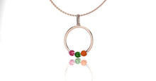 Circle Pendant with Birthstones, Gift for Mom, Recycled Gold